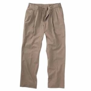 NEW BILLS KHAKIS men's pleated classic fit travel twills pants in khaki